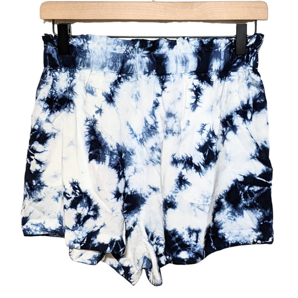 Abound Womens Tie Dye Woven Elastic Waist Pull On Shorts Size S Navy Blue NWT - Picture 1 of 4